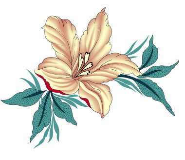 beyaz arkaplanlı çiçek tasarımı deseni