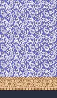 dijital renkli geleneksel sari tasarım baskısı