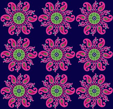 Kusursuz Hint desenli desenli donanma arka planı