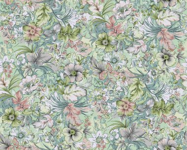 Dijital desenli kusursuz suluboya çiçek tasarımı