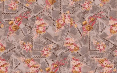 Dijital desenli suluboya çiçek tasarımı