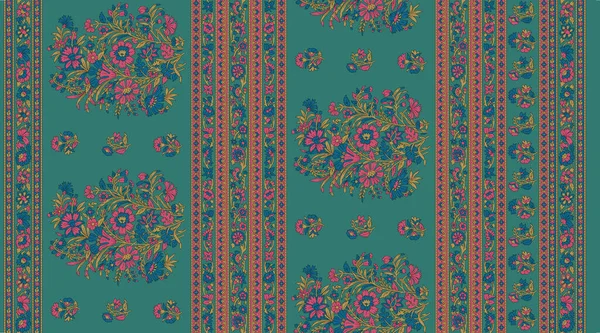 Beautiful Traditional Stole Textile Print Designing — ストック写真