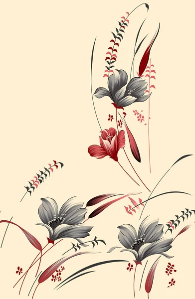 Dekoracyjny Piękny Wzór Kwiat Lekkim Tłem — Zdjęcie stockowe
