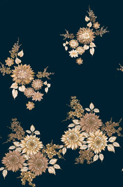 Decorative Beautiful Flower Design Dark Background — Stock Photo, Image