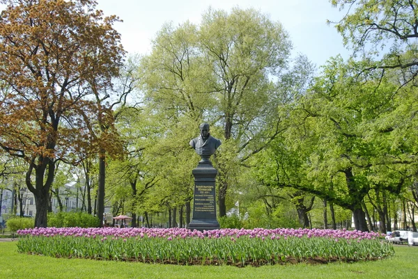 Emlékmű, Orosz költő Zsukovszkij, St. Petersburg, Oroszország. — Stock Fotó