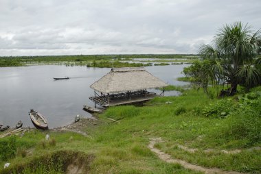 Perulu Amazon, Peder Cocha Köyü genel pier.