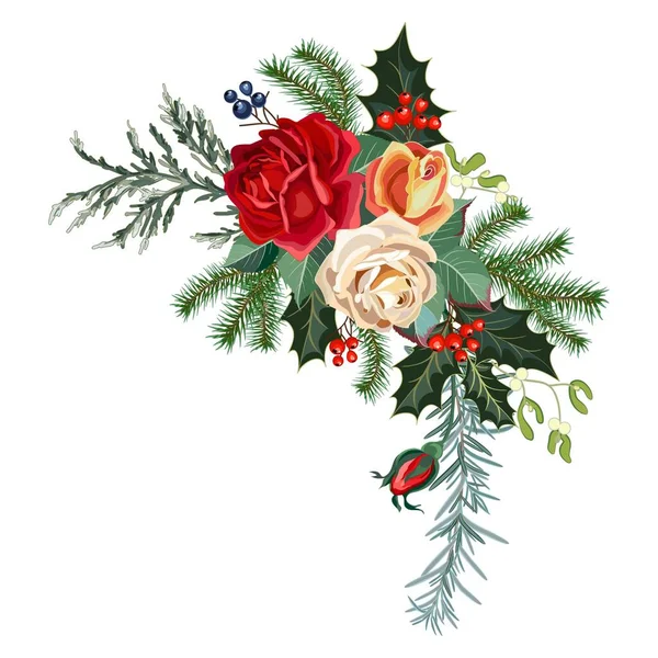 Christmas Floral Frames PNG, Winter Flowers Garlands By Vasmila Design