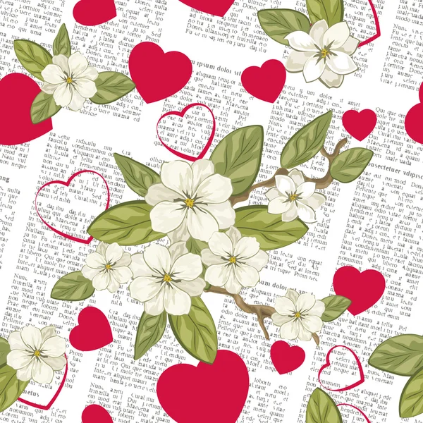 Periódico patrón floral — Archivo Imágenes Vectoriales