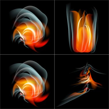 Yak alev vektörü özet arkaplanını metnin için yer ile ayarla.