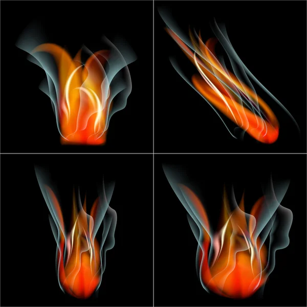 Definir queima chama fogo fundo abstrato com lugar para o seu texto . — Fotografia de Stock