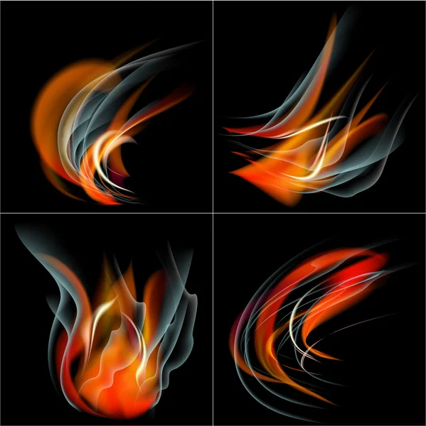Establecer quemar fuego llama fondo abstracto con lugar para su texto . —  Fotos de Stock