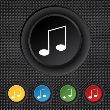 müzik Not işareti simgesi. müzik simgesi ayarla. renkli düğmeler vektör