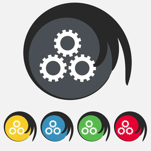 Cog settings sign icon. Cogwheel gear mechanism symbol. Set buttons. Vector — Stock Vector