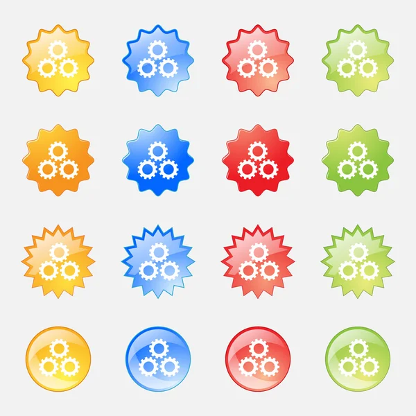 Icono de signo de configuración de engranaje. Mecanismo de engranaje Cogwheel símbolo. Ajuste botones. Vector — Archivo Imágenes Vectoriales