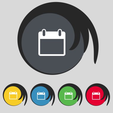 takvim işareti simgesi. gün ay sembolü. düğme tarih. renkli düğmeler vektör ayarla