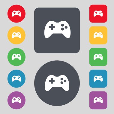 joystick işareti simgesi. video oyunu simgesi. renkli düğmeler ayarlayın. vektör