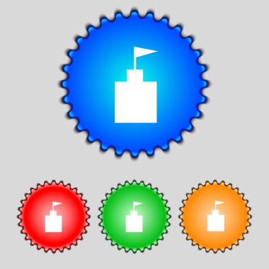 Kule simgesi. düz modern web renk button.vector ayarla