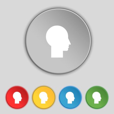 Kullanıcı işareti simgesi. kişi simgesi. renkli düğmeler ayarlayın. Modern UI Web sitesi navigasyon vektör