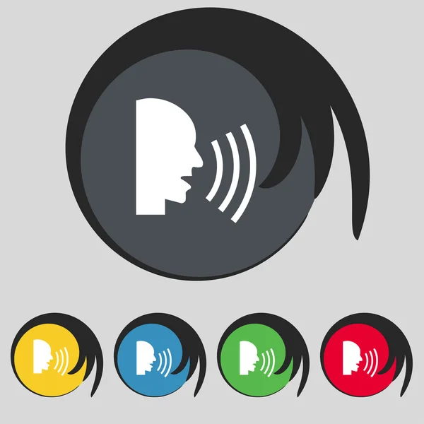 Talking Flat icono web moderno. Establecer botón de color. Vector — Vector de stock