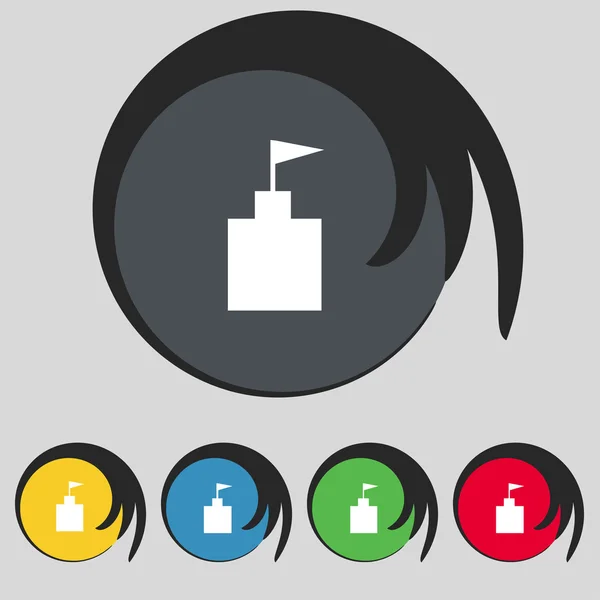 Turmsymbol. setzen flache moderne Web-Farbe button.vector — Stockvektor