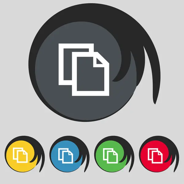 Editar ícone de sinal de documento. botão de conteúdo. Definir botões coloridos Modern UI navegação site. Vetor — Vetor de Stock
