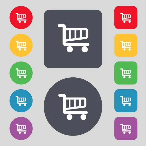 Shopping Cart sign icon. Online buying button. Set colourful buttons. Vector — Stock Vector