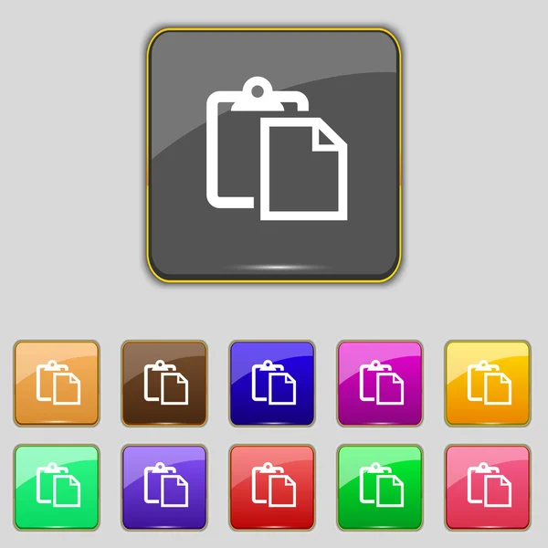 Editar ícone de sinal de documento. Definir botão de cor. Navegação de site UI moderna Vector — Vetor de Stock