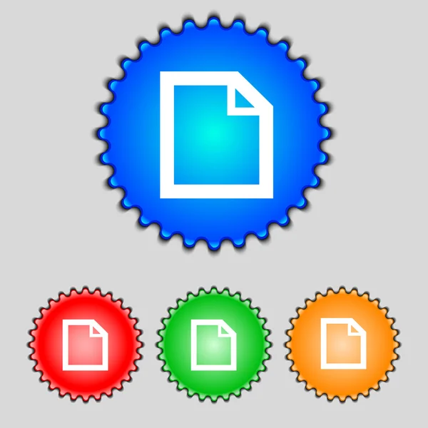 Editar icono de signo de documento. botón de contenido. Establecer botones de colores Moderna navegación del sitio web UI. Vector — Vector de stock