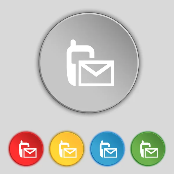 [メール] アイコン。封筒のシンボルです。メッセージ sms sign.navigation ボタン。設定するカラー ボタン. — ストックベクタ