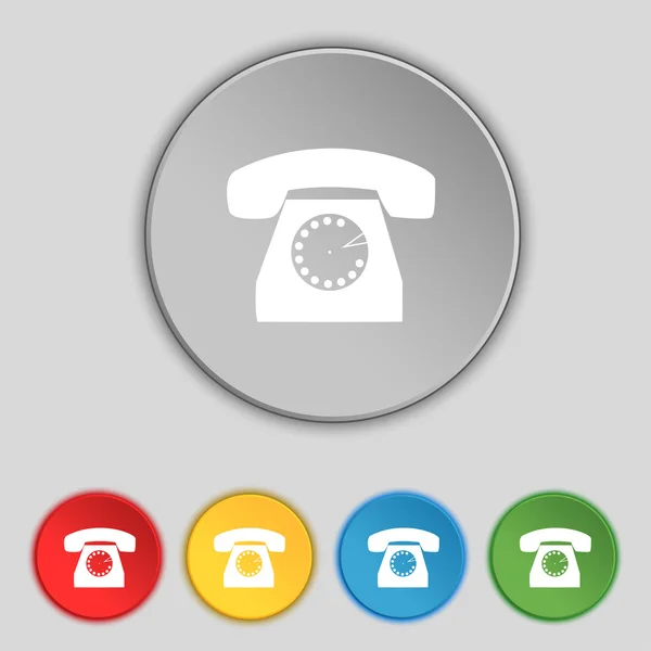 Retro telefon web ikonra. Állítsa be a színes gombok. vektor — Stock Vector