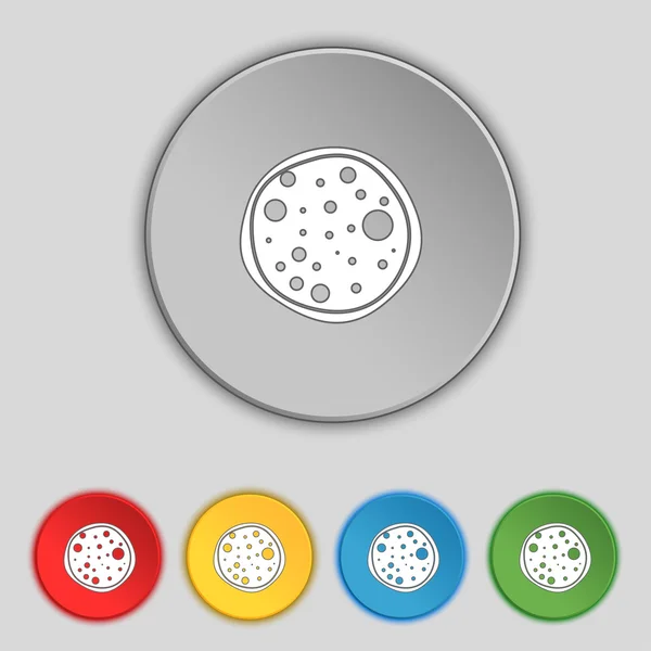 Pizza pictogram. verzameling kleurrijke knoppen teken. vector — Stockvector