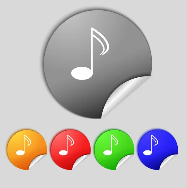 Musik tecken ikonen. musikaliska symbol. Ange färgglada knappar. vektor16 — Stock vektor