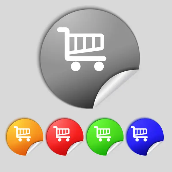 Shopping Cart sign icon. Online buying button. Set colourful buttons. Vector — Stock Vector