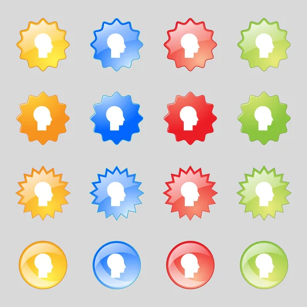 Użytkownik znak ikona. osoba symbol. zestaw kolorowych przycisków. nowoczesny interfejs użytkownika witryny nawigacji wektor — Wektor stockowy