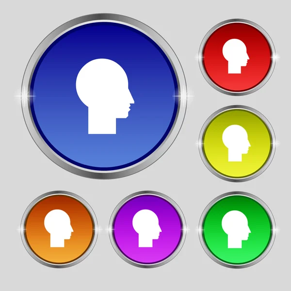 Użytkownik znak ikona. osoba symbol. zestaw kolorowych przycisków. nowoczesny interfejs użytkownika witryny nawigacji wektor — Wektor stockowy
