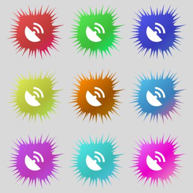 GPS simge. düz modern renkli düğmeler ayarlayın. vektör