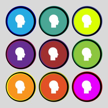 Kullanıcı işareti simgesi. kişi simgesi. renkli düğmeler ayarlayın. Modern UI Web sitesi navigasyon vektör