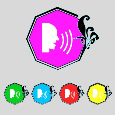 düz modern web simgesi konuşuyor. set renk tuşu. vektör