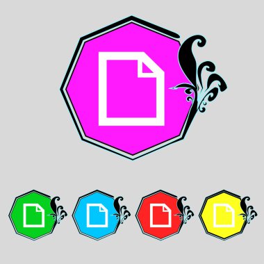 Belge işareti simgesi düzenleyin. içerik düğmesi. renkli düğmeler modern UI Web sitesi navigasyon ayarlayın. vektör