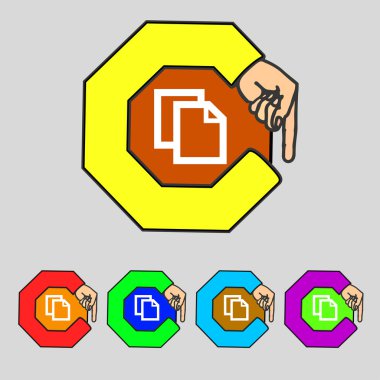 Belge işareti simgesi düzenleyin. içerik düğmesi. renkli düğmeler modern UI Web sitesi navigasyon ayarlayın. vektör