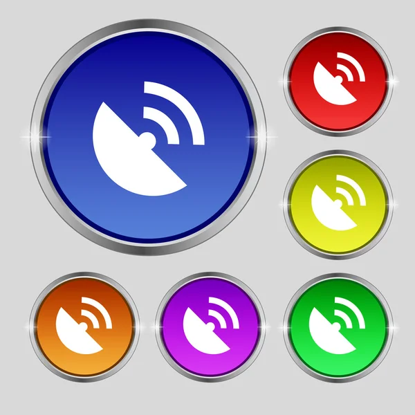 GPS icon. Flat modern Set colourful buttons. Vector — Stock Vector
