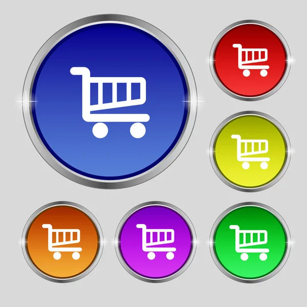 Shopping Cart sign icon. Online buying button. Set colourful buttons. Vector — Stock Vector