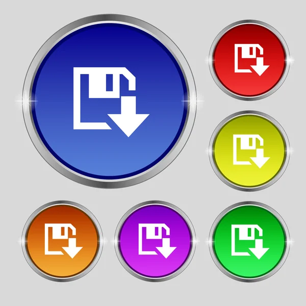 Floppy ikon. lakás modern látványelemkészlet színes gombokat. vektor — Stock Vector