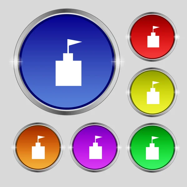 Toren pictogram. platte moderne web kleur button.vector instellen — Stockvector