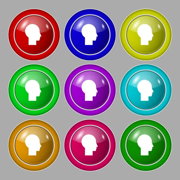 Icono de signo de usuario. Símbolo de persona. Establecer botones de colores. Navegación moderna del sitio web UI Vector — Vector de stock