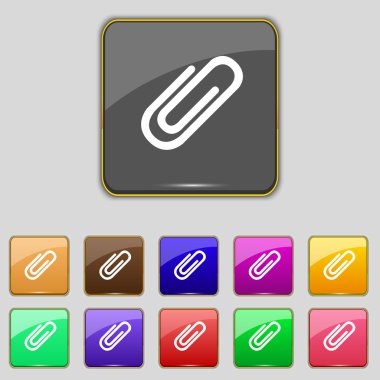 ataş işareti simgesi. klibi sembolü. renkli düğmeler ayarlayın. vektör