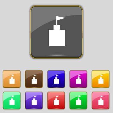 Kule simgesi. düz modern web renk button.vector ayarla
