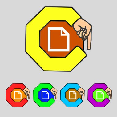 Belge işareti simgesi düzenleyin. içerik düğmesi. renkli düğmeler modern UI Web sitesi navigasyon ayarlayın. vektör