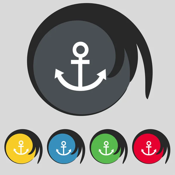 Anchor icon. Set colourful buttons sign. Vector — Stock Vector