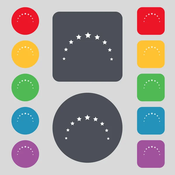 Yıldız işareti simgesi. En sevdiğim düğme. Gezinti simgesi. renkli düğmeler vektör ayarla — Stok Vektör